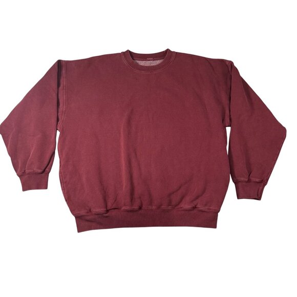 J Galt Burgundy Crewneck Sweatshirt Soft Cotton Blend Pullover Size OS - Picture 1 of 5